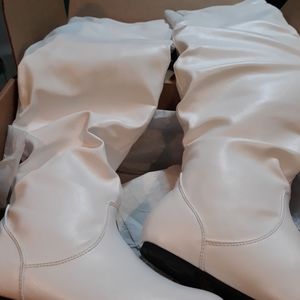 Thigh high boots, white size 6.5